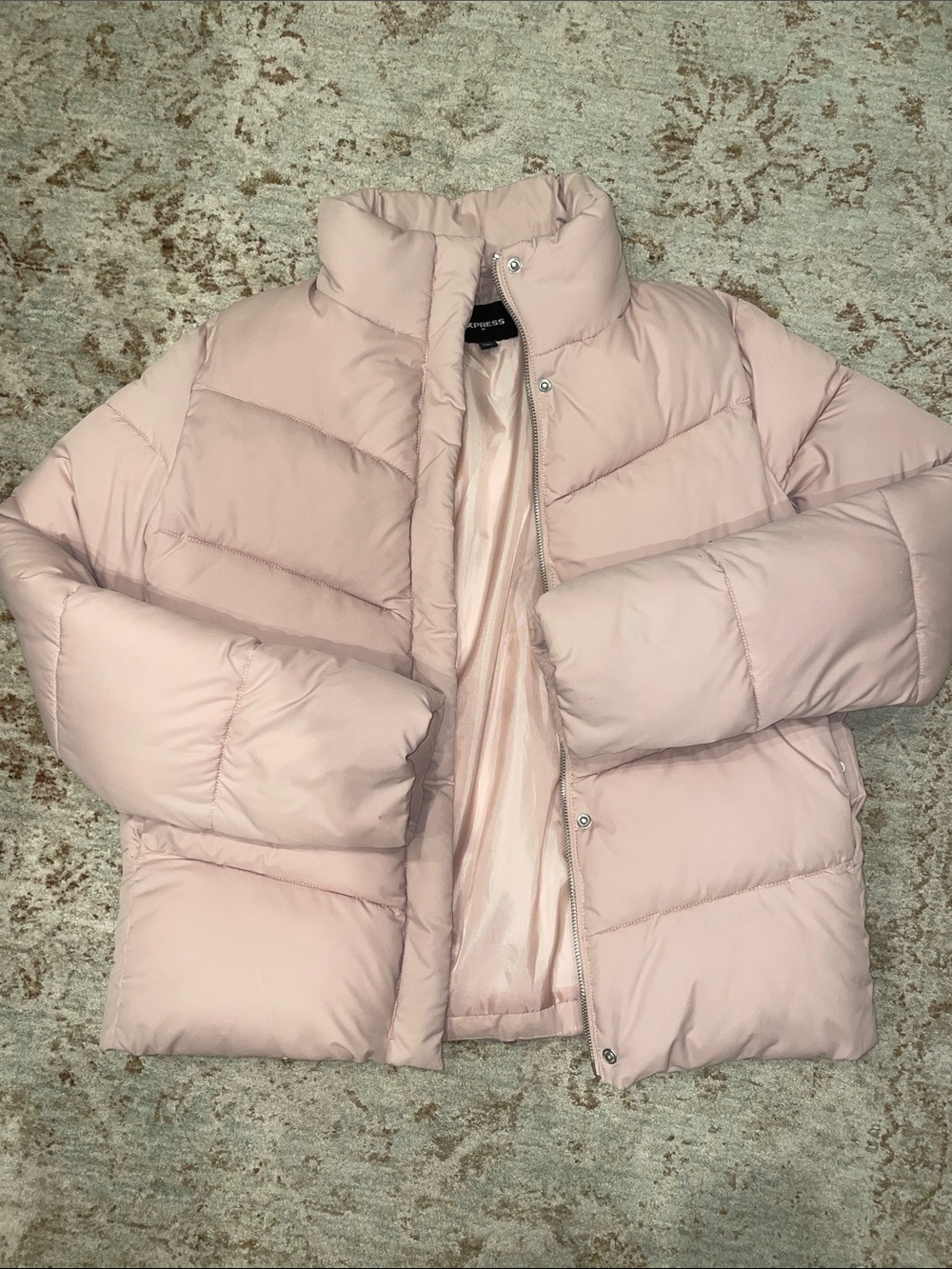 Express Pale Pink Women's Puffer Jacket XS